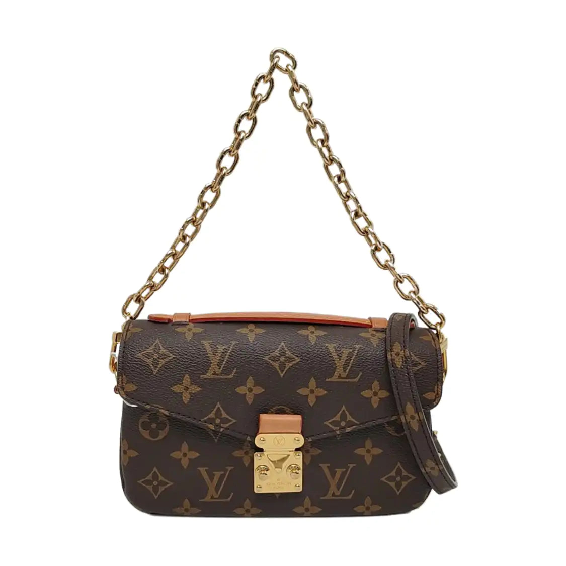 LOUIS VUITTON MÉTIS EAST WEST Brown Coated Canvas Monogram Crossbody Shoulder Bag Tote Bag Single Shoulder Bag with Detachable Straps-(SKU)-966155096