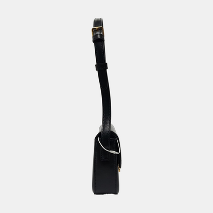 CELINE TRIOMPHE Black Leather Single Shoulder Bag with Gold Hardware-(SKU)-966416855