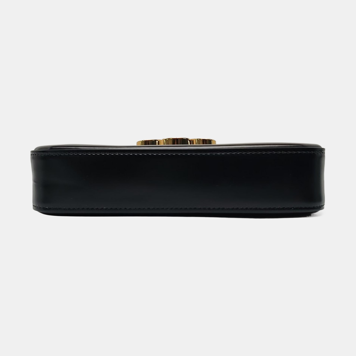 CELINE TRIOMPHE Black Leather Single Shoulder Bag with Gold Hardware-(SKU)-966416855