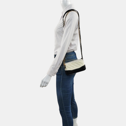 CHANEL GABRIELLE Mini White Calfskin Quilted Crossbody Shoulder Bag Detachable Strap-(SKU)-966197300