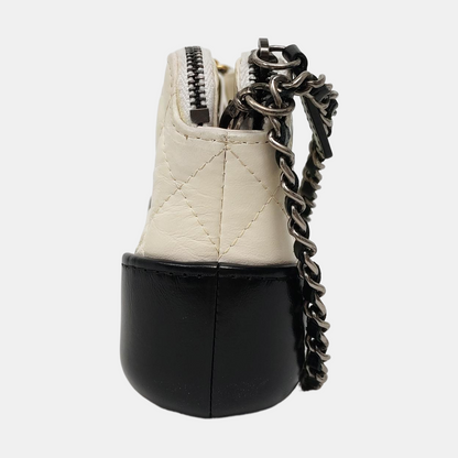 CHANEL GABRIELLE Mini White Calfskin Quilted Crossbody Shoulder Bag Detachable Strap-(SKU)-966197300