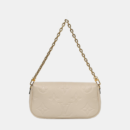 LOUIS VUITTON IVY Beige Calfskin Monogram Printed Crossbody Bag with Gold Hardware and 2 Detachable Straps, Complete Accessories-(SKU)-966165877