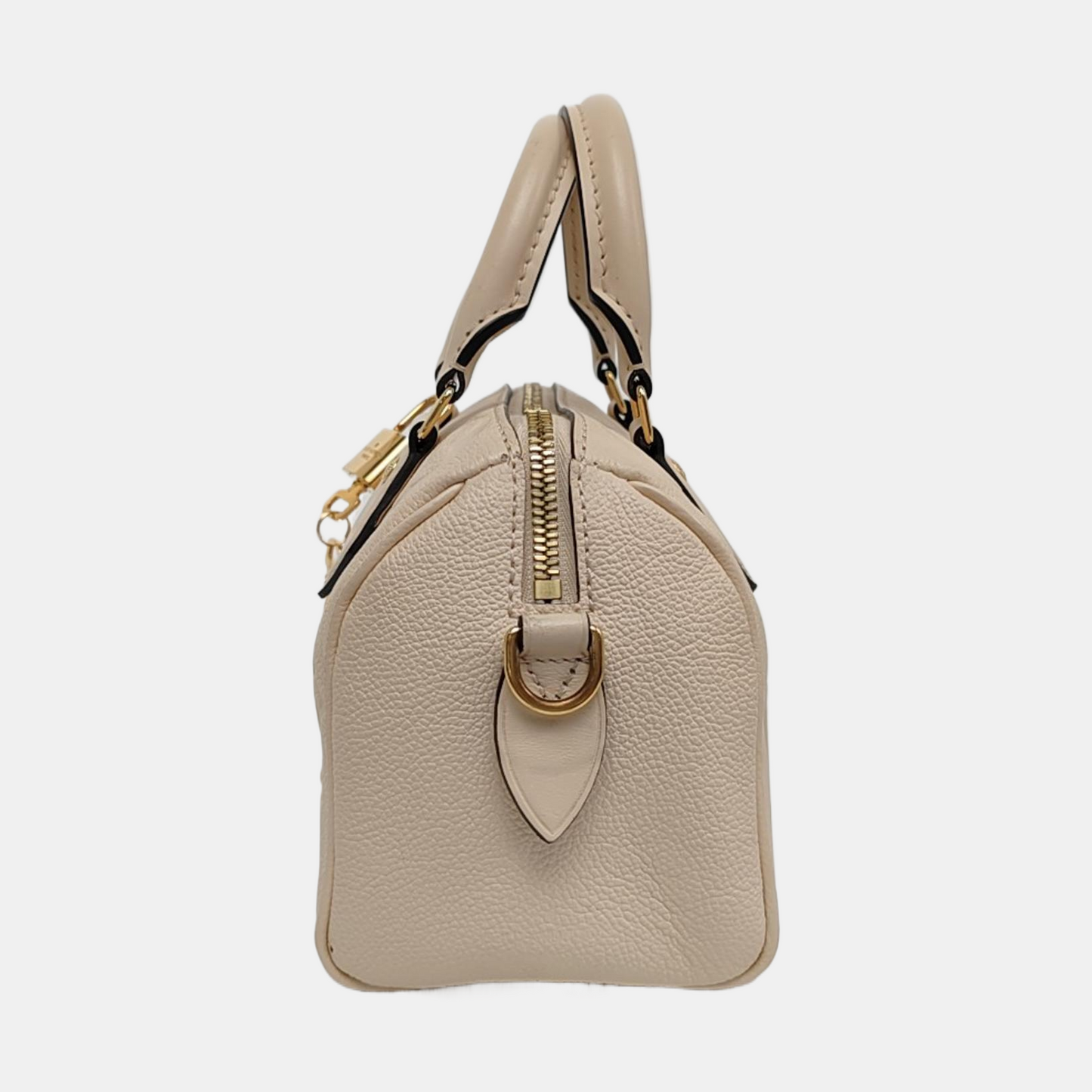 LOUIS VUITTON SPEEDY 20 Beige Leather Monogram Vernis Boston Bag Shoulder Bag Crossbody Handbag with Gold Hardware and Removable Strap-(SKU)-966135797