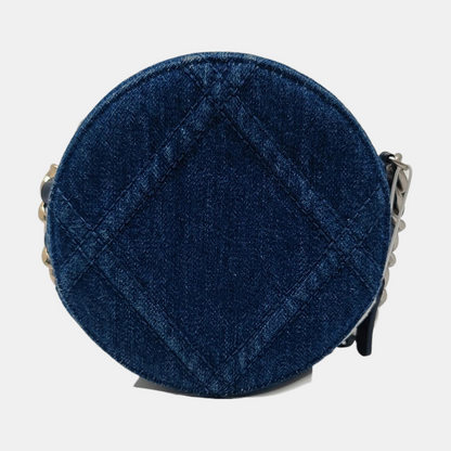 CHANEL CHANEL 19 Deep Blue Denim Quilted Crossbody Shoulder Bag with Golden and Silver Hardware, 31K-(SKU)-966421426