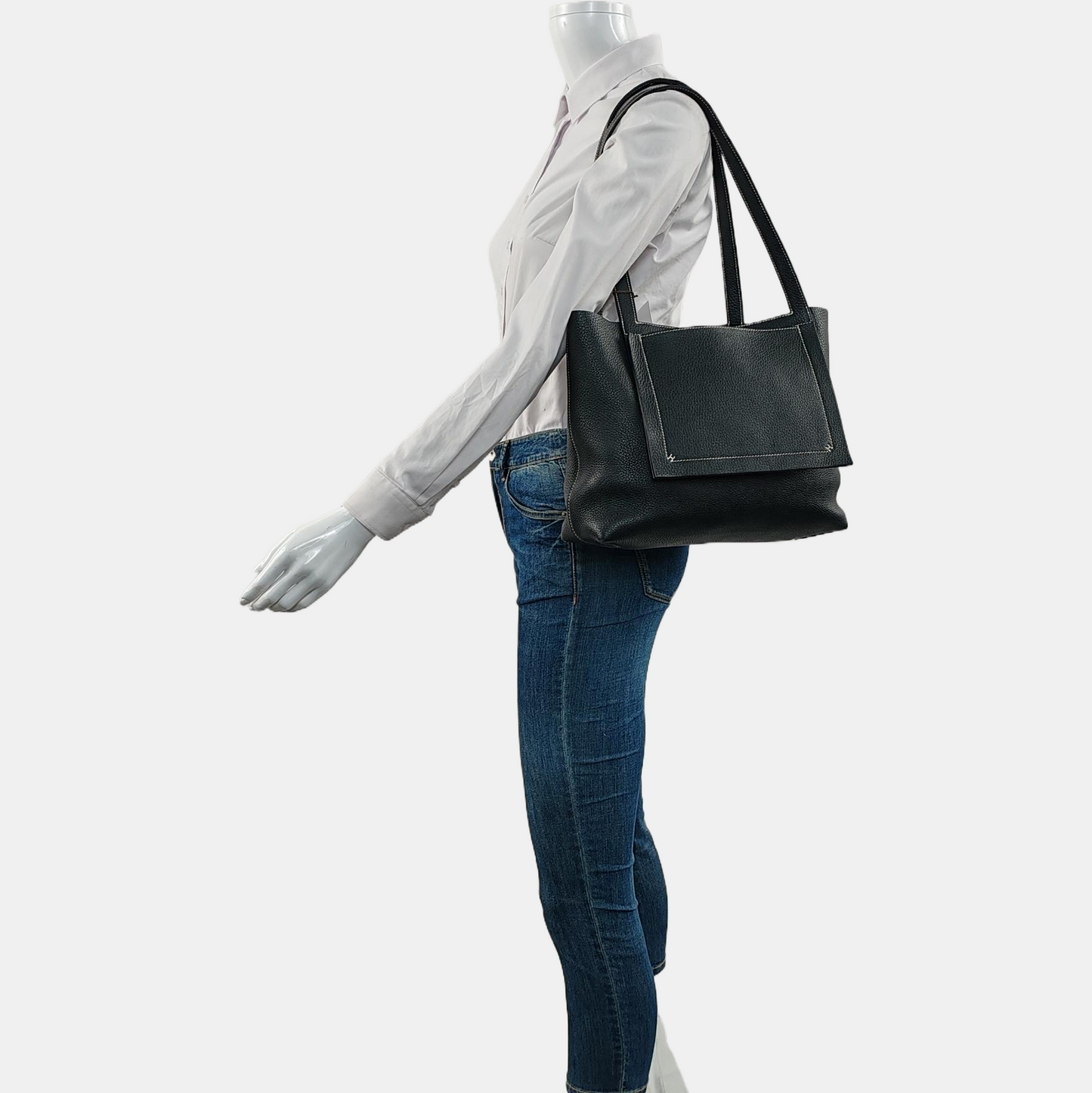 HERMÈS Cabasellier Black Clemence Leather Single Shoulder Bag Z Mark-(SKU)-966768126