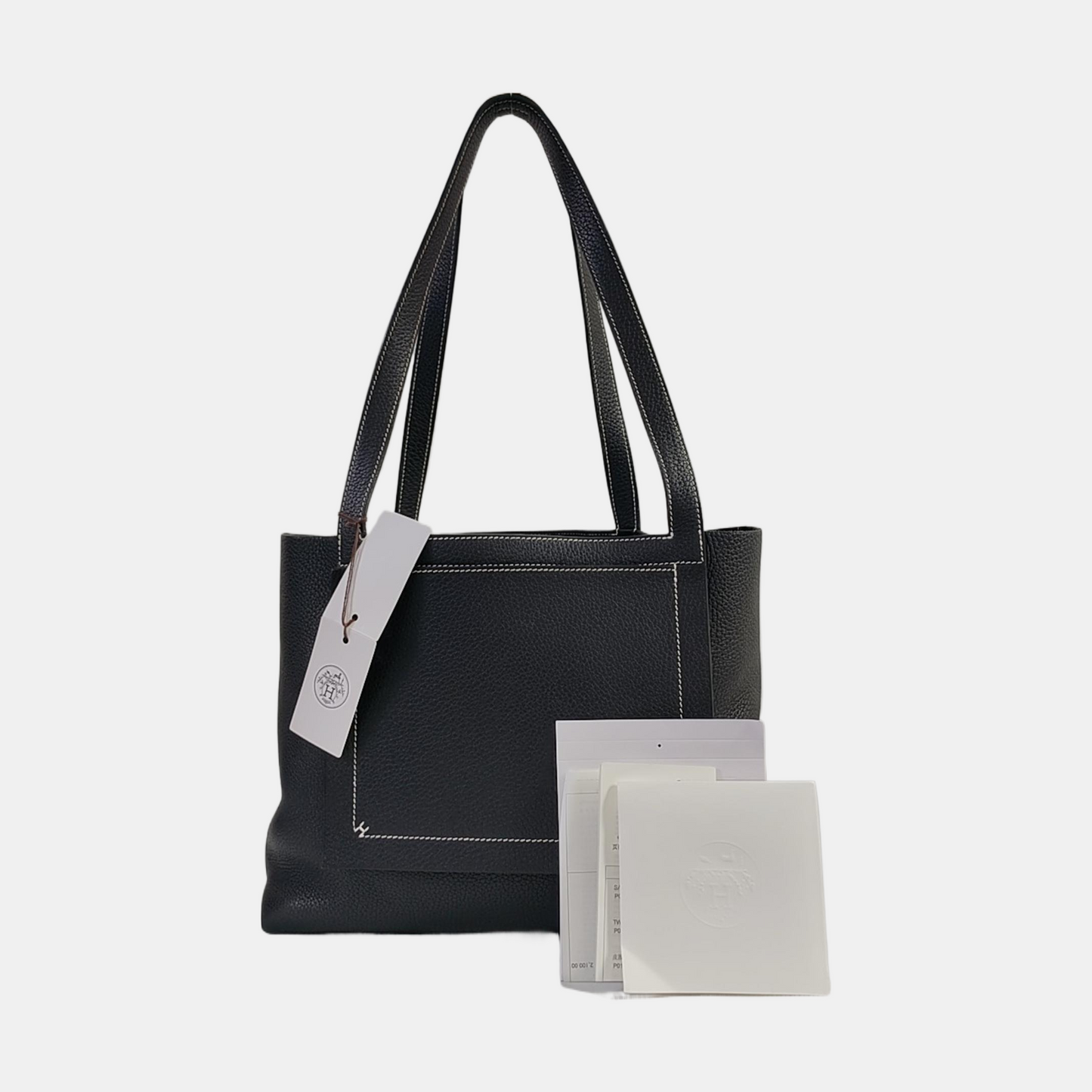 HERMÈS Cabasellier Black Clemence Leather Single Shoulder Bag Z Mark-(SKU)-966768126