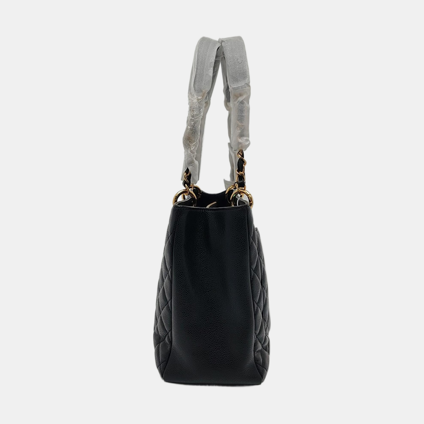 CHANEL CHANEL GST Large Black Calfskin Quilted Shoulder Bag Handbag Golden Hardware 15 Clasp-(SKU)-966619492