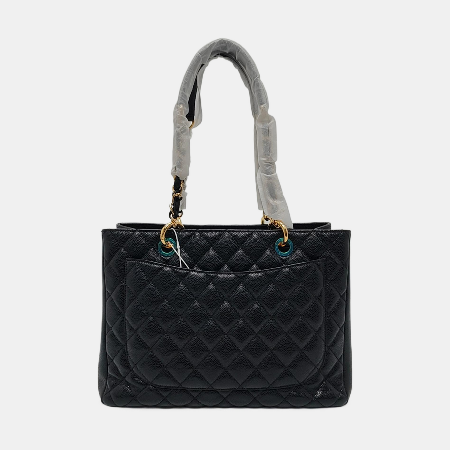 CHANEL CHANEL GST Large Black Calfskin Quilted Shoulder Bag Handbag Golden Hardware 15 Clasp-(SKU)-966619492