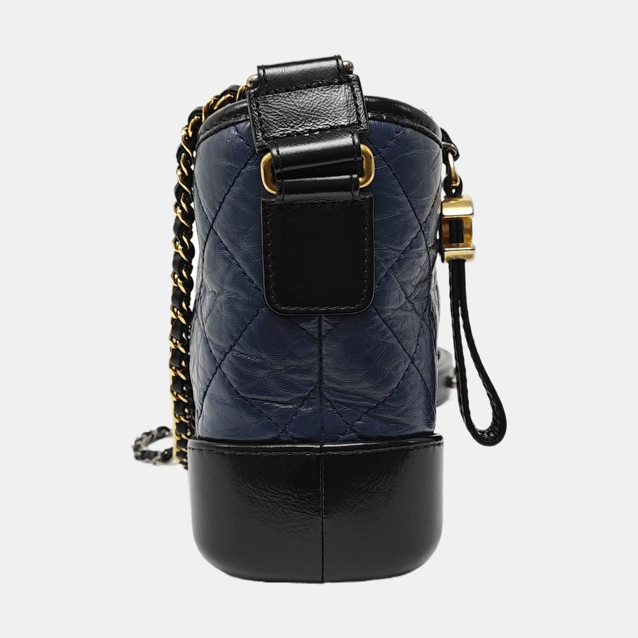 CHANEL GABRIELLE Small Dark Blue Quilted Leather Hobo Shoulder Bag Crossbody Bag Tote with Detachable Strap-(SKU)-966423917