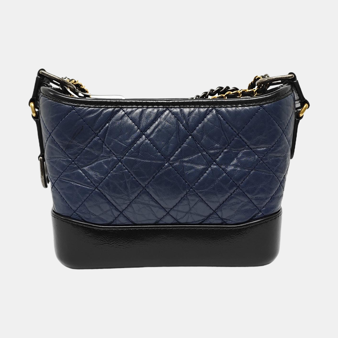CHANEL GABRIELLE Small Dark Blue Quilted Leather Hobo Shoulder Bag Crossbody Bag Tote with Detachable Strap-(SKU)-966423917