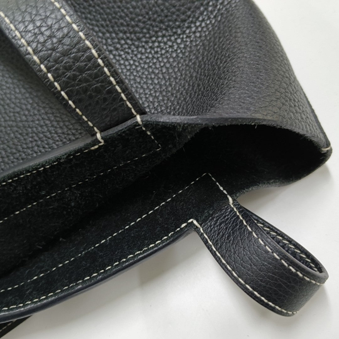 HERMÈS Cabasellier Black Clemence Leather Single Shoulder Bag Z Mark-(SKU)-966768126