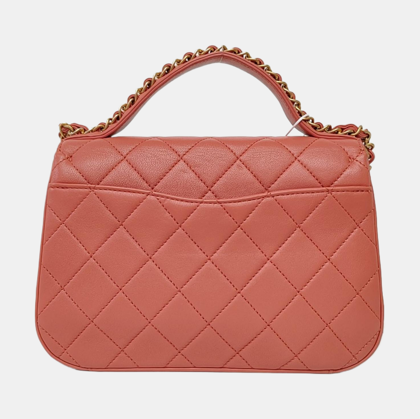 CHANEL CHAIN INFINITY TOP HANDLE Pink Leather Quilted Chain Bag Single Shoulder Bag, Handbag, Crossbody Bag, Gold Hardware, 28 Clasp-(SKU)-966446477