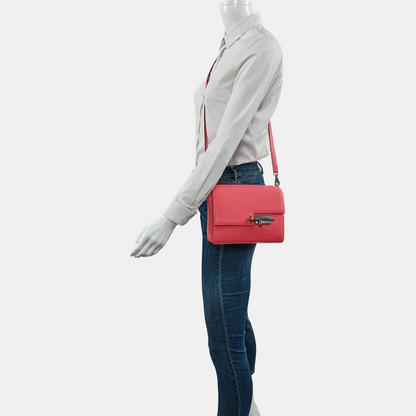 HERMÈS Verrou Stunning Pink Chèvre Mysore Goat Leather Clutch Gun Bag with Silver Hardware A-(SKU)-933861481