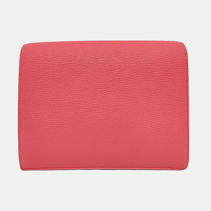 HERMÈS Verrou Stunning Pink Chèvre Mysore Goat Leather Clutch Gun Bag with Silver Hardware A-(SKU)-933861481