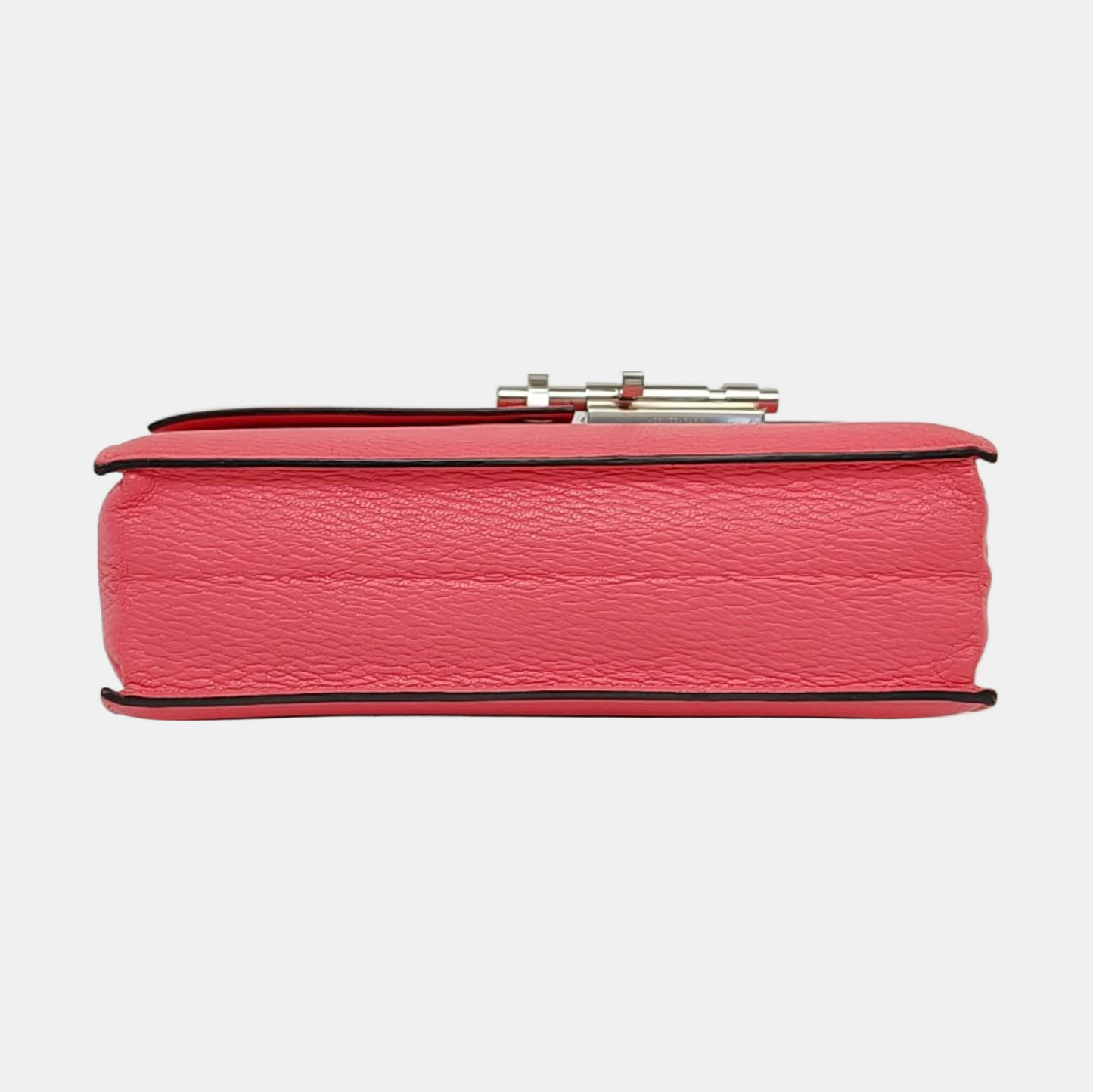 HERMÈS Verrou Stunning Pink Chèvre Mysore Goat Leather Clutch Gun Bag with Silver Hardware A-(SKU)-933861481