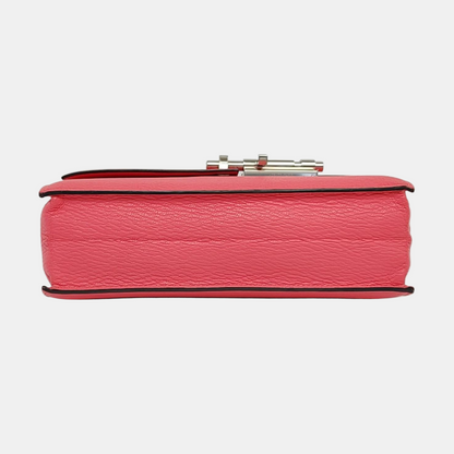 HERMÈS Verrou Stunning Pink Chèvre Mysore Goat Leather Clutch Gun Bag with Silver Hardware A-(SKU)-933861481