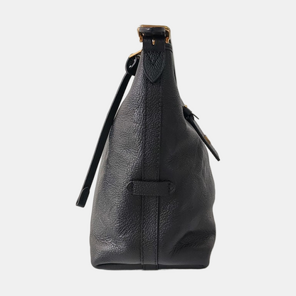 LOUIS VUITTON CARRYALL Small Black Leather Monogram Damier Ebene Black Shoulder Bag Tote Bag with Gold Hardware and Detachable Shoulder Strap-(SKU)-966661333