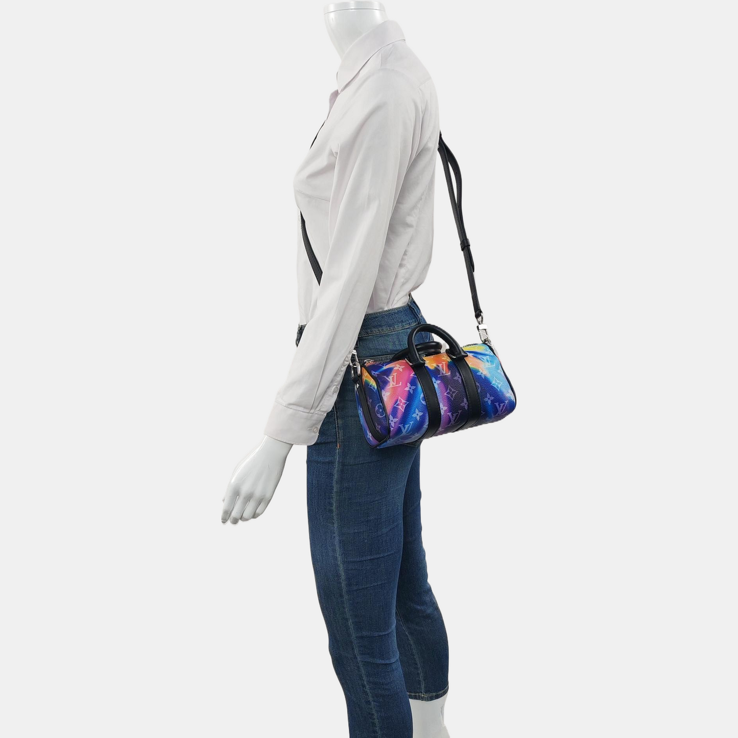 LOUIS VUITTON KEEPALL Nano Multicolor Coated Canvas Monogram Vernis Boston Bag Crossbody Bag Shoulder Bag Tote Bag Adjustable Strap Silver Hardware Removable Strap-(SKU)-966562735