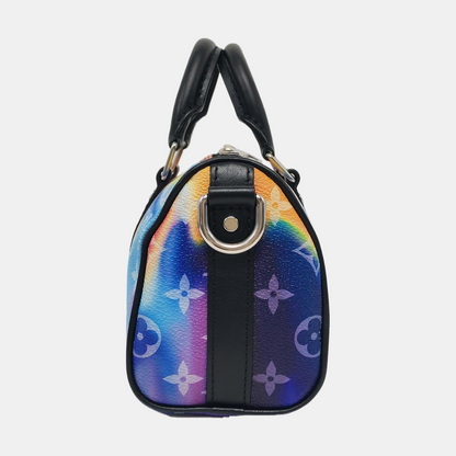LOUIS VUITTON KEEPALL Nano Multicolor Coated Canvas Monogram Vernis Boston Bag Crossbody Bag Shoulder Bag Tote Bag Adjustable Strap Silver Hardware Removable Strap-(SKU)-966562735