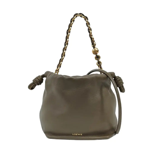 LOEWE Flamenco Green Lamb Skin Single Shoulder Bag Tote Bag Crossbody Bag Golden Hardware 2 Removable Straps-(SKU)-966786870