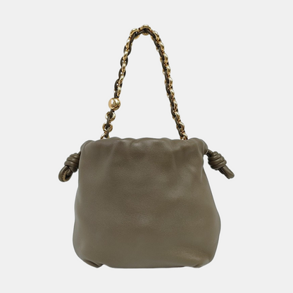 LOEWE Flamenco Green Lamb Skin Single Shoulder Bag Tote Bag Crossbody Bag Golden Hardware 2 Removable Straps-(SKU)-966786870