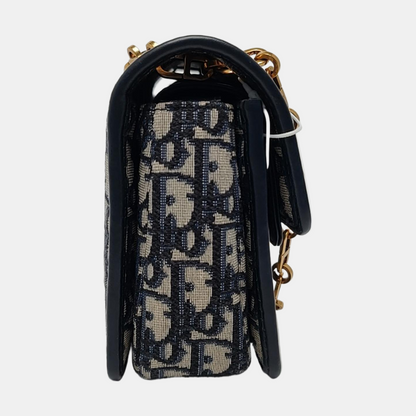 DIOR Dioraddict Blue Canvas Monogram Single Shoulder Bag and Crossbody with Gold Hardware-(SKU)-966513977