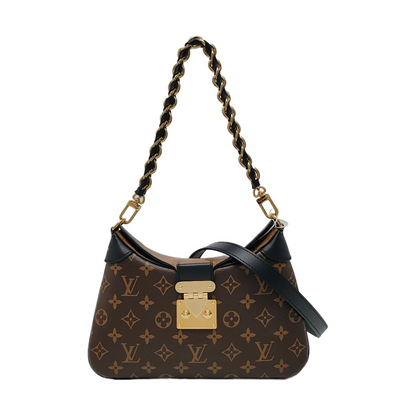 LOUIS VUITTON TWINNY Brown Coated Canvas Monogram Shoulder Bag with Detachable Strap-(SKU)-966609375