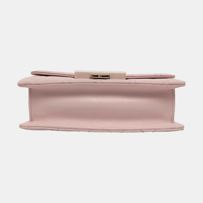 CHANEL BEAUTY LOCK Mini Pink Lamb Calfskin Quilted Crossbody Bag Gold Hardware 22 Clasp-(SKU)-964781570