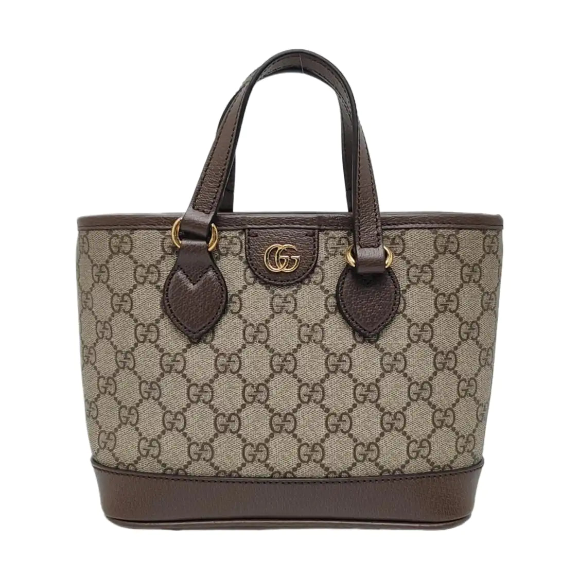 GUCCI Ophidia Mini Grey Coated Canvas Monogram Crossbody Bag Tote Bag Shoulder Bag Gold Hardware Removable Strap-(SKU)-966762711