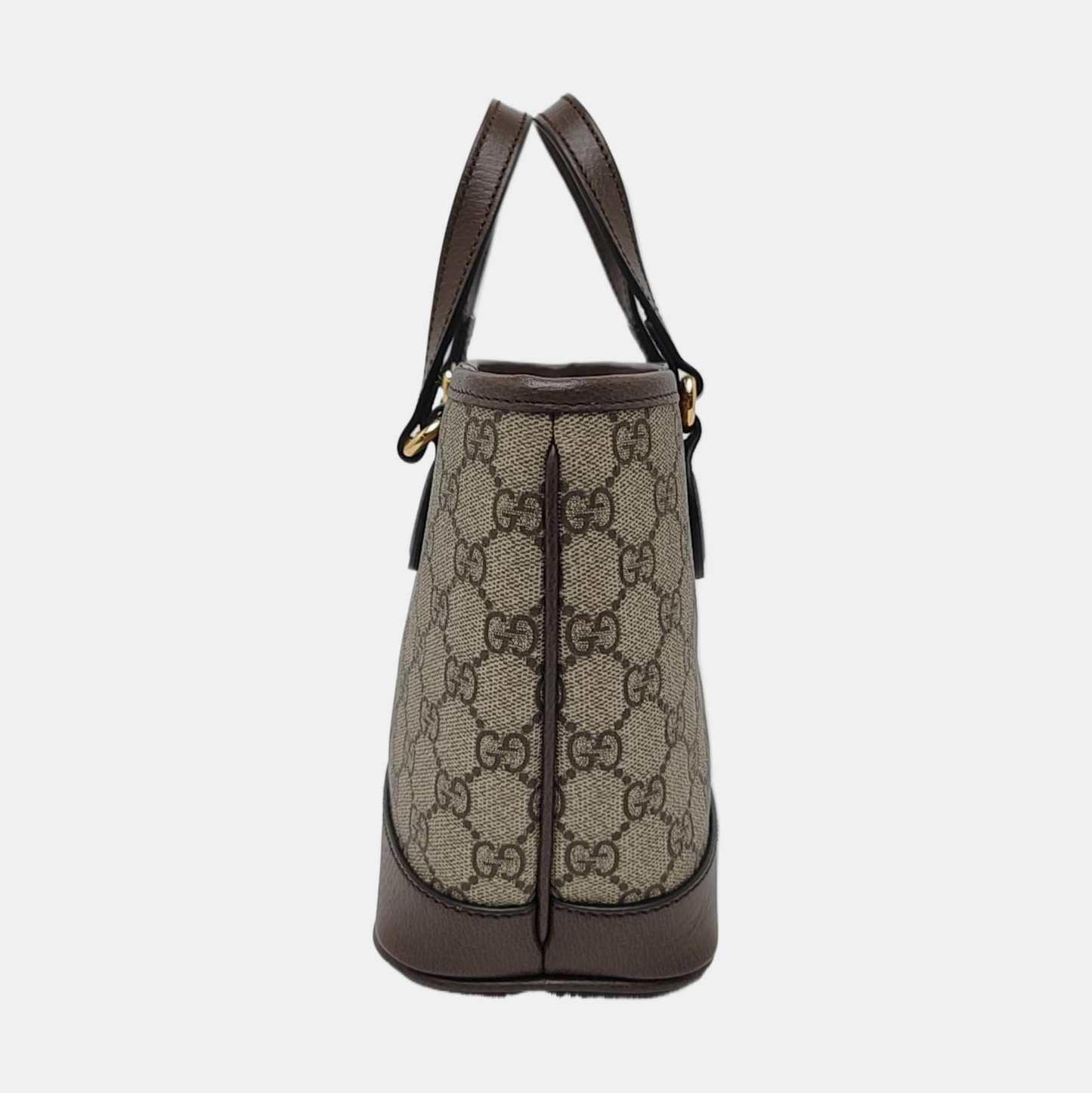 GUCCI Ophidia Mini Grey Coated Canvas Monogram Crossbody Bag Tote Bag Shoulder Bag Gold Hardware Removable Strap-(SKU)-966762711