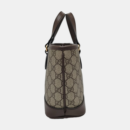 GUCCI Ophidia Mini Grey Coated Canvas Monogram Crossbody Bag Tote Bag Shoulder Bag Gold Hardware Removable Strap-(SKU)-966762711