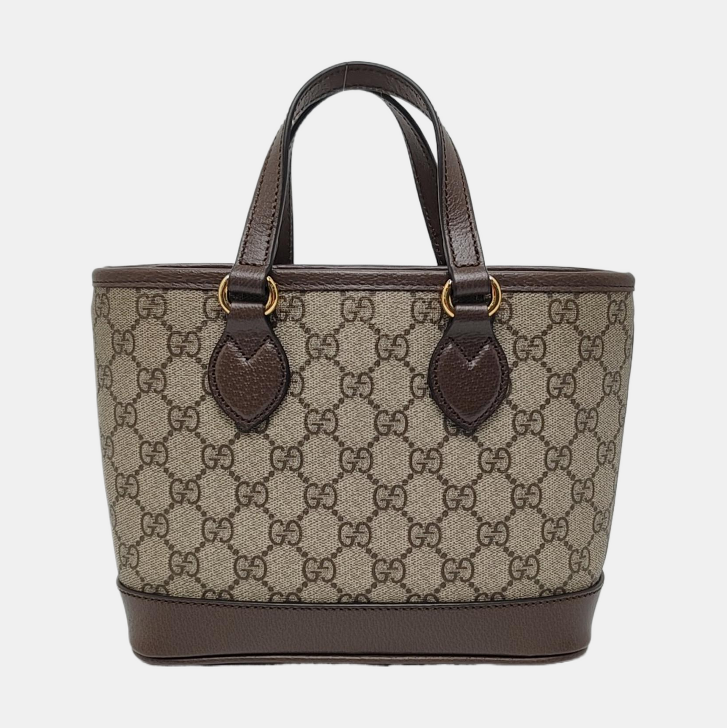 GUCCI Ophidia Mini Grey Coated Canvas Monogram Crossbody Bag Tote Bag Shoulder Bag Gold Hardware Removable Strap-(SKU)-966762711