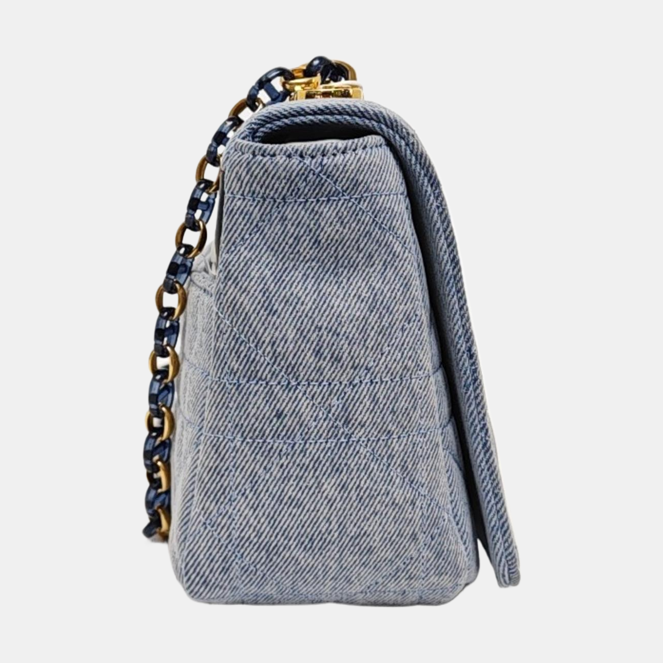 DIOR Dior Caro Medium Blue Denim Quilted Crossbody Shoulder Bag Tote Bag-(SKU)-966917875