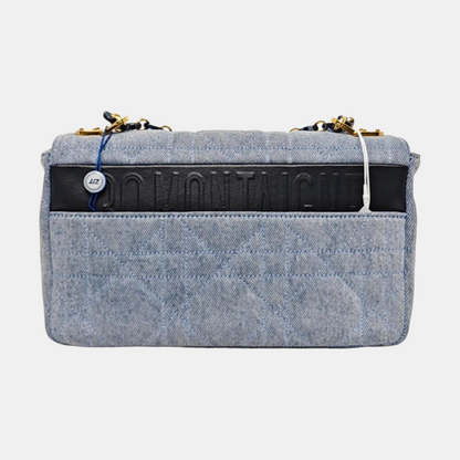 DIOR Dior Caro Medium Blue Denim Quilted Crossbody Shoulder Bag Tote Bag-(SKU)-966917875