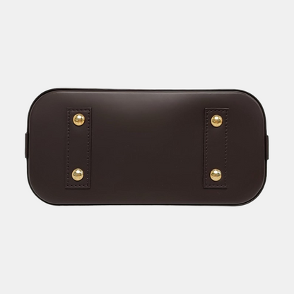 LOUIS VUITTON ALMA BB Brown Coated Canvas Monogram Checkerboard Shell Bag Shoulder Bag Crossbody Bag Golden Hardware Removable Strap-(SKU)-967078439