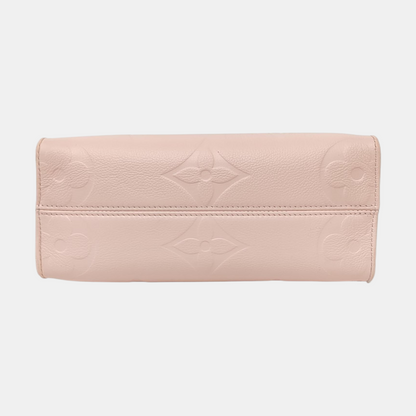 LOUIS VUITTON ONTHEGO Small Light Pink Calfskin Monogram Embossed Jungle Bag Single Shoulder Bag Handbag Detachable Strap-(SKU)-966381048