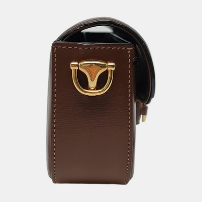 GUCCI Horsebit 1955, khaki coated canvas monogram horsebit shoulder bag, handbag with golden hardware and detachable strap, complete accessories-(SKU)-966902427
