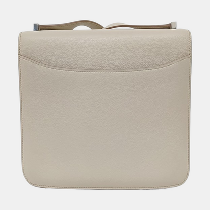 HERMÈS 2002 20 Cement Grey Evercolor Calfskin Crossbody Shoulder Bag with Silver Hardware, C-(SKU)-966838691