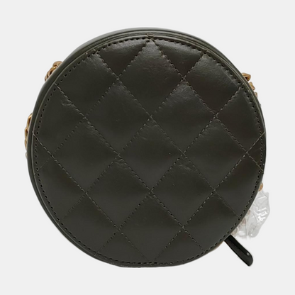 CHANEL CHANEL 19 Dark Green Lamb Skin Quilted Shoulder Bag, Handbag, Crossbody Bag with Gold Hardware-(SKU)-966830249