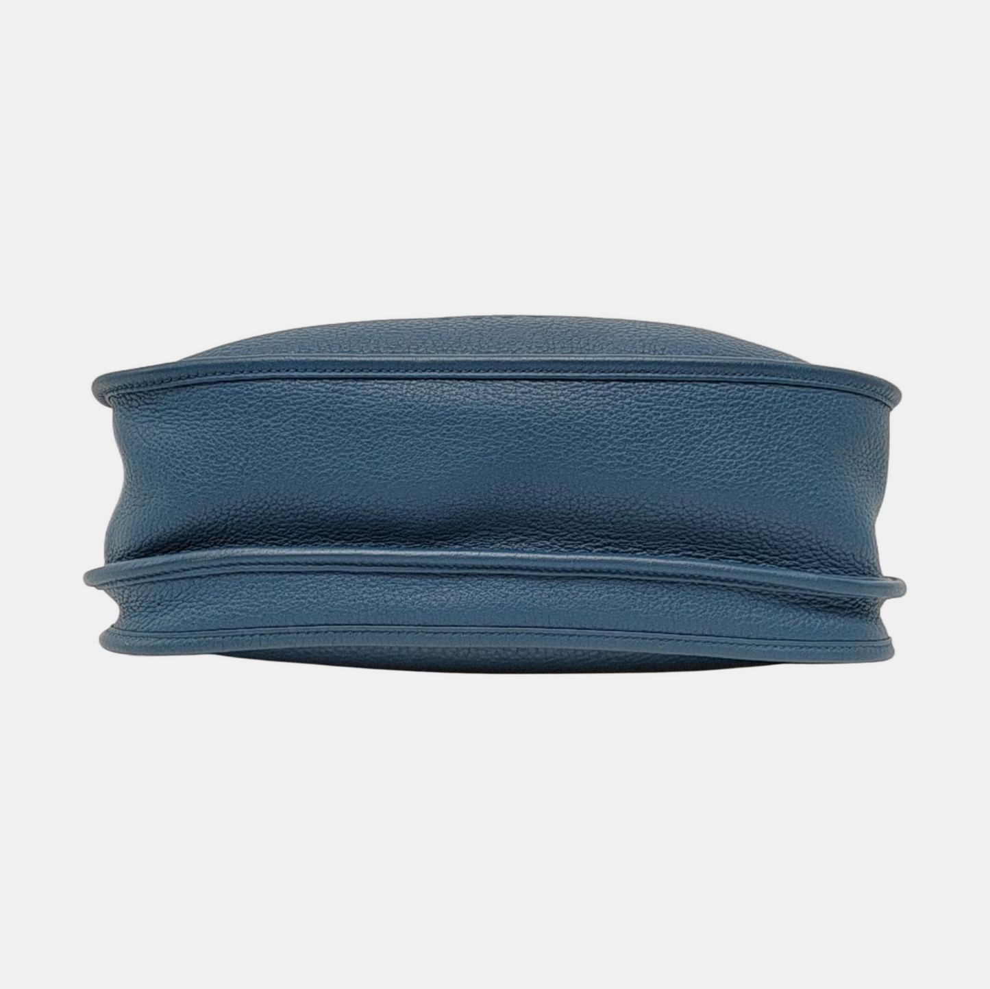 HERMÈS Evelyne GM Denim Blue Clemence Cowhide Openwork Evelyne Single Shoulder Bag Clutch Silver Hardware 🄿 Removable Strap-(SKU)-966962890