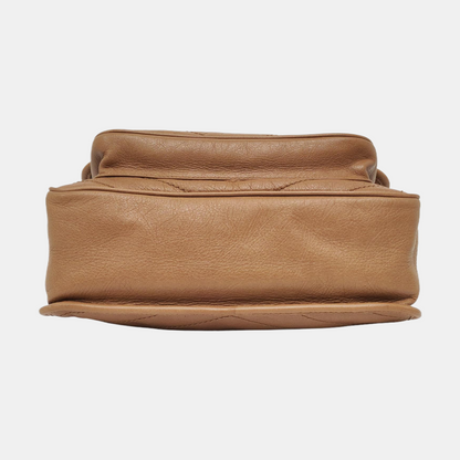 YSL NIKI Medium Brown Leather Single-Shoulder Bag with Silver Hardware-(SKU)-966916847