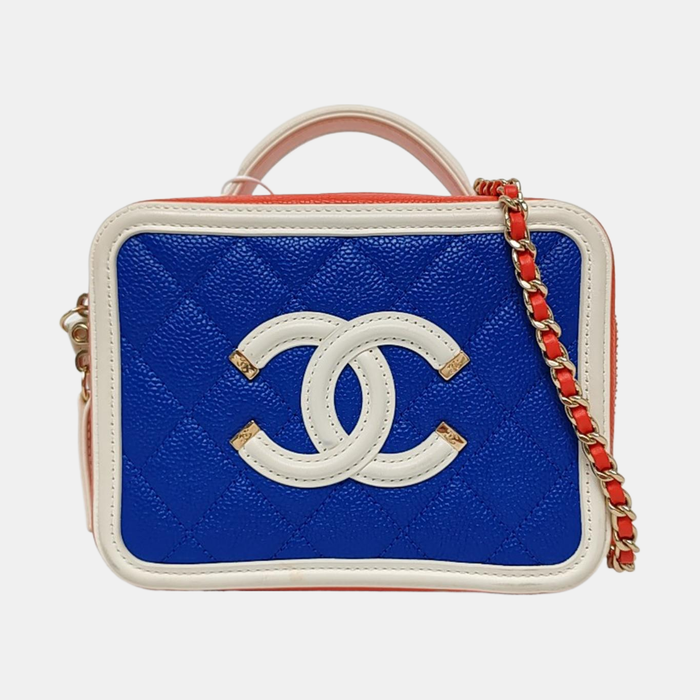 CHANEL FILIGREE Small Blue Quilted Lamb Skin Shoulder Bag with Chain Strap, Gold Hardware, 27 Flap-(SKU)-967130375