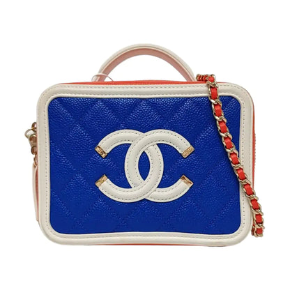 CHANEL FILIGREE Small Blue Quilted Lamb Skin Shoulder Bag with Chain Strap, Gold Hardware, 27 Flap-(SKU)-967130375