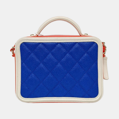 CHANEL FILIGREE Small Blue Quilted Lamb Skin Shoulder Bag with Chain Strap, Gold Hardware, 27 Flap-(SKU)-967130375