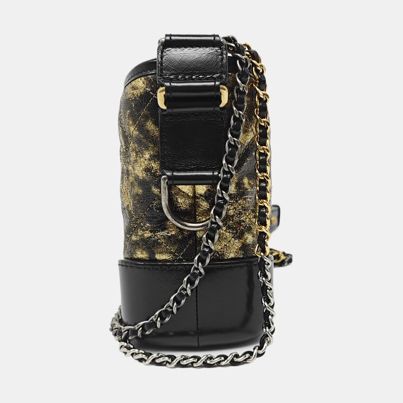 CHANEL GABRIELLE Small Gold Lamb Skin Quilted Bag with Detachable Strap, Gold and Ruthenium Hardware, 26 Clasp-(SKU)-967131887