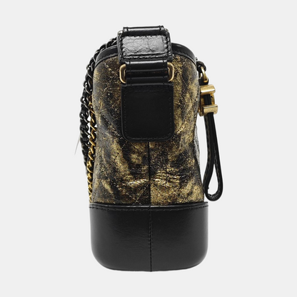 CHANEL GABRIELLE Small Gold Lamb Skin Quilted Bag with Detachable Strap, Gold and Ruthenium Hardware, 26 Clasp-(SKU)-967131887