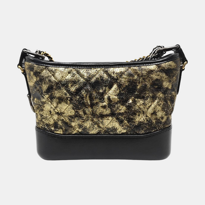 CHANEL GABRIELLE Small Gold Lamb Skin Quilted Bag with Detachable Strap, Gold and Ruthenium Hardware, 26 Clasp-(SKU)-967131887