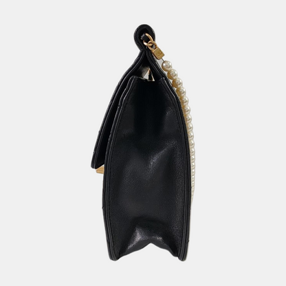 CHANEL EX FLAP Black Cowhide Quilted Monogram Shoulder Bag Crossbody with Gold Hardware, 27 Clasp-(SKU)-967025083