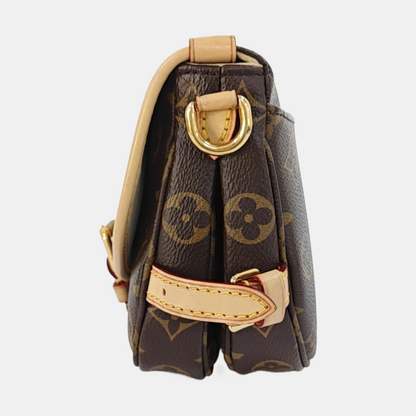 LOUIS VUITTON SAUMUR BB Brown Coated Canvas Monogram Shoulder Bag, Gold Hardware, Removable Shoulder Strap-(SKU)-967083690
