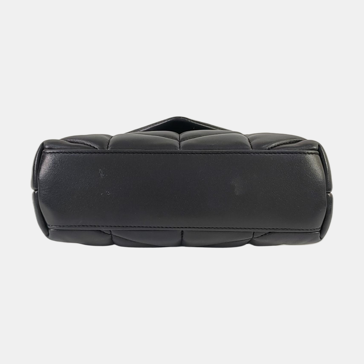 YSL PUFFER Mini Black Sheepskin Quilted V-Stripe Envelope Bag Crossbody Shoulder Bag Golden Hardware-(SKU)-967113797